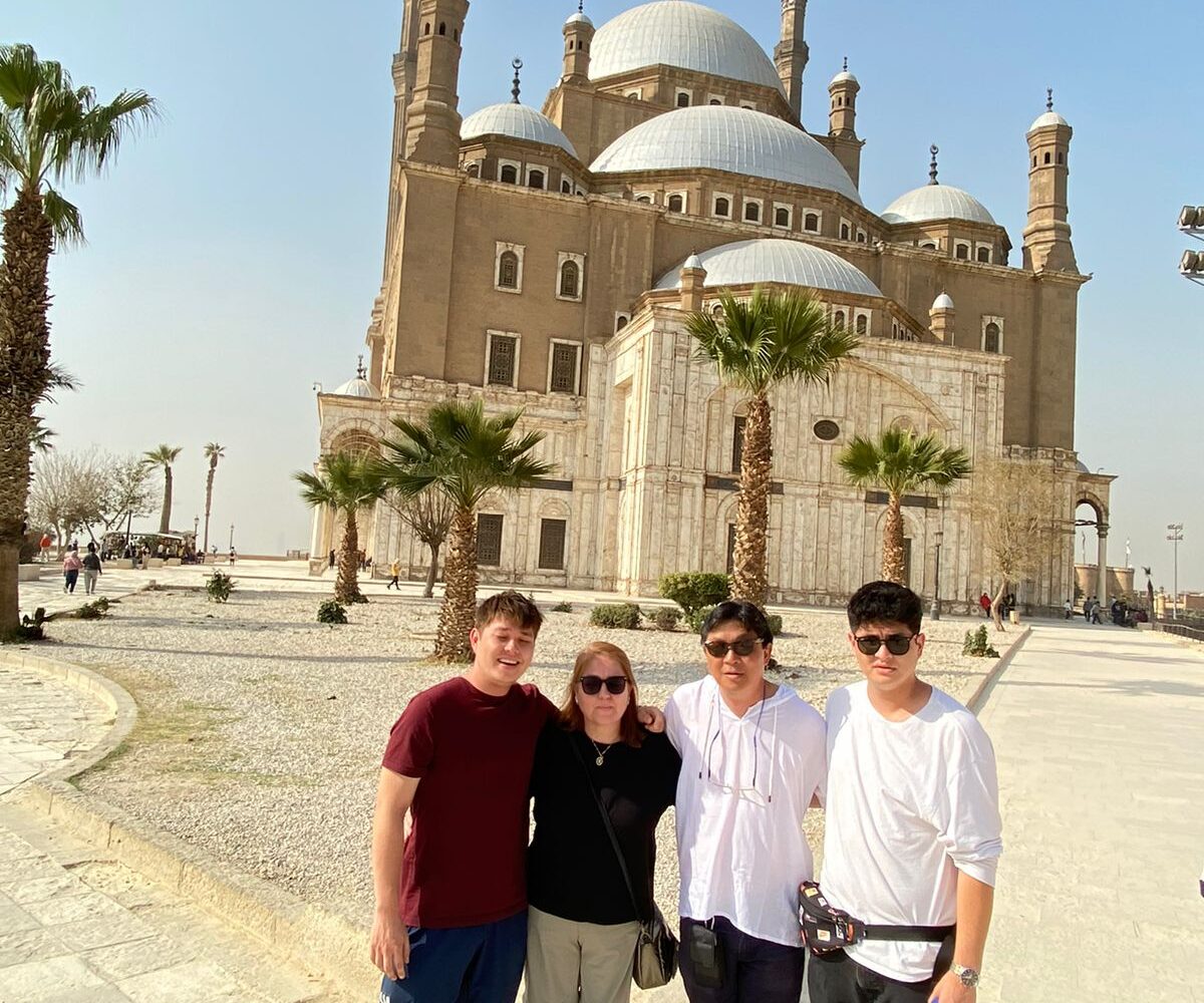 Interior of the Al-Azhar Mosque in Cairo, highlighting intricate designs and historical significance.